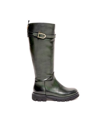 Дамски тъмнозелени кожени ботуши GIANNI CRASTO