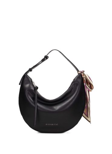 Дамска черна кожена чанта HISPANITAS