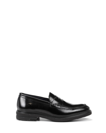 Мъжки черни кожени мокасини FLUCHOS