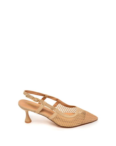 Дамски бежови мрежести обувки ADAM'S