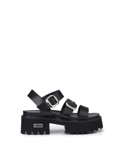 Дамски черни кожени сандали CULT