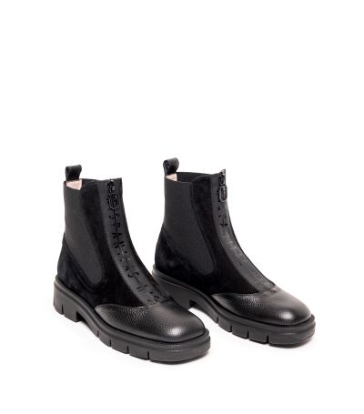 Дамски черни кожени боти HISPANITAS