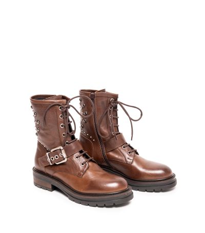 Дамски кафяви кожени боти GIANNI CRASTO