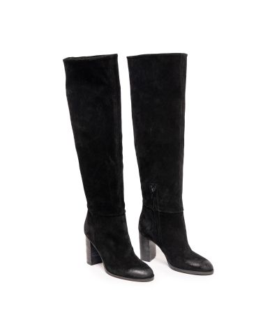 Дамски черни велурени чизми GIANNI CRASTO