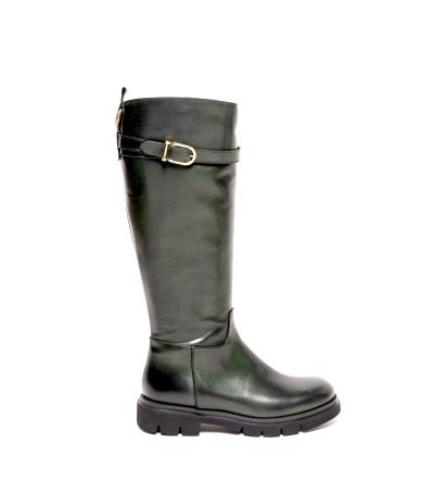 Дамски тъмнозелени кожени ботуши GIANNI CRASTO