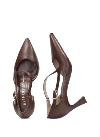 Дамски кафяви кожени обувки HISPANITAS