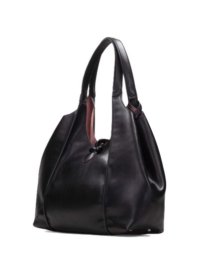 Дамски черна кожена чанта HISPANITAS