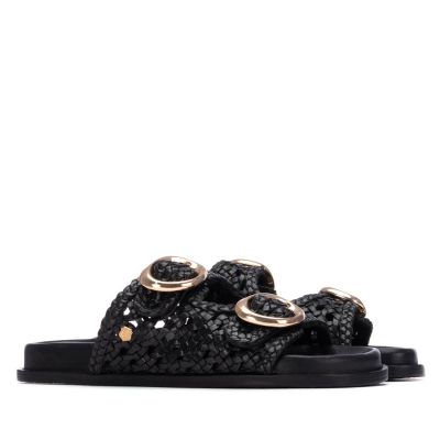 Дамски черни чехли CARMELA