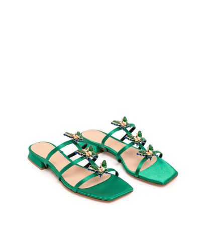 Дамски зелени чехли ALBANO