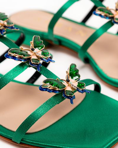 Дамски зелени чехли ALBANO