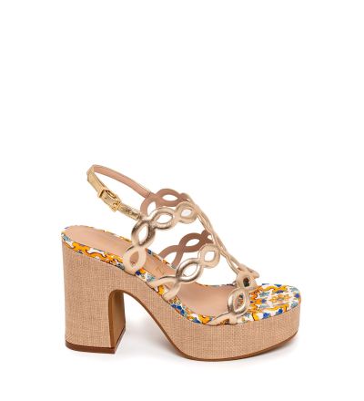 Дамски златисти сандали с платформа ALBANO