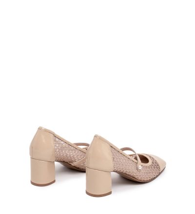 Дамски бежови обувки лак DFC RELAX