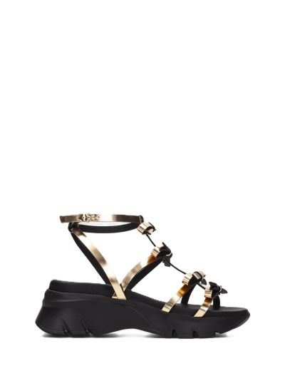 Дамски златисти кожени сандали HISPANITAS