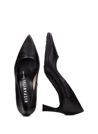 Дамски черни кожени обувки HISPANITAS