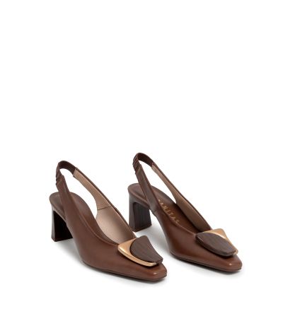 Дамски кафяви кожени обувки HISPANITAS