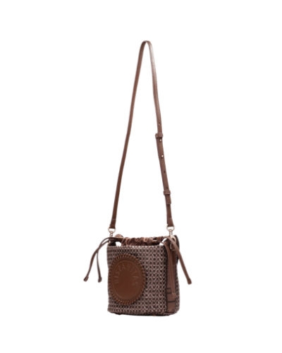 Дамска кафява плетена чанта HISPANITAS