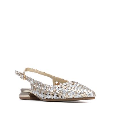 Дамски  златисти плетени обувки CARMELA