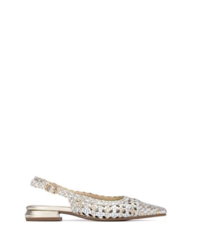 Дамски  златисти плетени обувки CARMELA