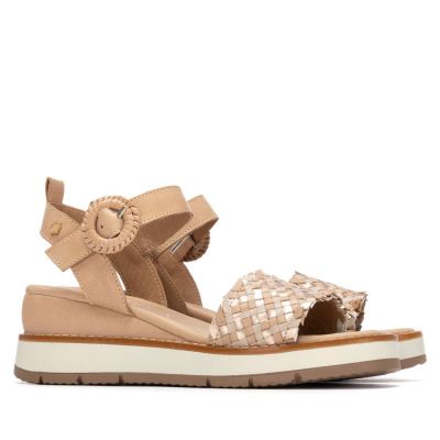 Дамски бежови сандали CARMELA