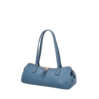 Дамска синя кожена чанта TOSCA BLU