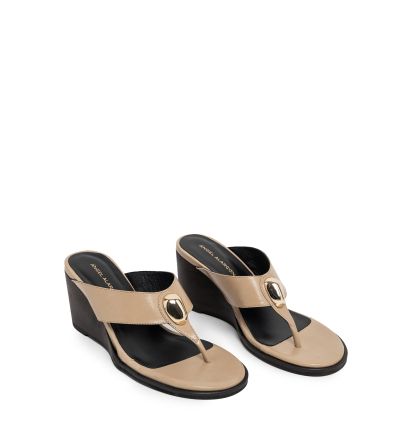 Дамски бежови чехли ANGEL ALARCON