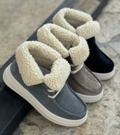 Дамски бежови анатомични боти с вълна SAFE STEP